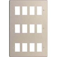 Varilight power grid 12 Gang Grid Plate Screwless Steel - E58293