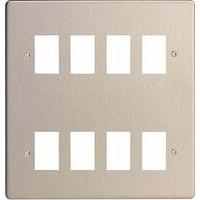 varilight power grid 8 gang grid plate screwless steel e58291