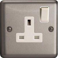 Varilight raised edge 1 Gang 13A Socket Raised Matt - E58329