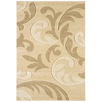 Valera Beige Carved Modern Damask Runner Rug