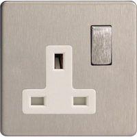 varilight screwless 1 gang 13a socket screwless steel e58263