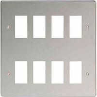 varilight power grid 8 gang grid plate screwless chrome e58638