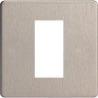 Varilight data grid 1 Gang Data Grid Plate Screwless Steel - E58306