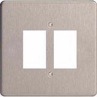 varilight power grid 2 gang grid plate screwless steel e58287