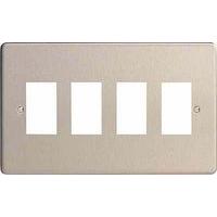 varilight power grid 4 gang grid plate screwless steel e58289