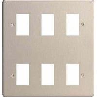 varilight power grid 6 gang grid plate screwless steel e58290