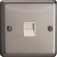 varilight raised edge 1 gang telephone slave socket raised matt e58334