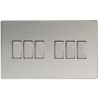 Varilight screwless 6 Gang 2 Way 10A Switch Screwless Chrome - E58605