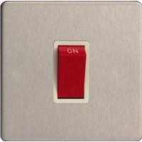 Varilight screwless 45A Cooker Switch Screwless Steel - E58273