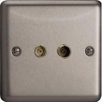 varilight raised edge 2 gang coax sat outlet raised matt e58332