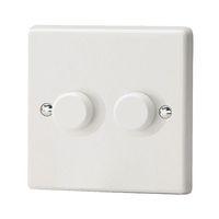 Varilight v-pro 2 Gang 2 Way 250W LED Dimmer White - E58691