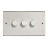 Varilight v-pro 3 Gang 2 Way 300W LED Dimmer White - E58692