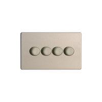 Varilight v-com 4 Gang 2 Way 180W LED Dimmer Brushed Steel - E59205