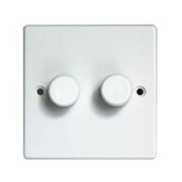 Varilight V-Plus 2-Way Double White Double Dimmer Switch