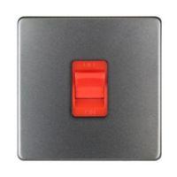 varilight 45a 1 way single grey slate effect switch