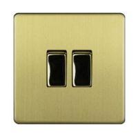 varilight 10a 2 way single brushed brass effect switch