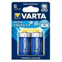 Varta High Energy C Alkaline Battery Pack of 2