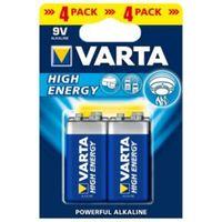 Varta High Energy 9V Alkaline Battery Pack of 4