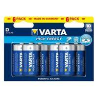 Varta High Energy D Alkaline Battery Pack of 6