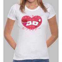 valentine day & white girl t-shirt