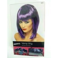 vamp wig purple short with fringe