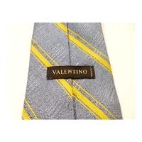 Valentino Silk Tie Blue With Gold Stripe