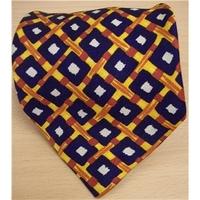 Van Gils Orange / Navy Patterned Silk Tie
