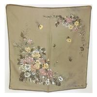 valentina fiore vintage silk scarf with a peach pink and white floral  ...