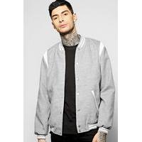 Varsity Bomber With PU Inserts - grey