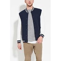 Varsity-Striped Bomber Jacket