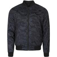 Valence Camo Jacquard Bomber Jacket In Navy - Dissident