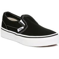 Vans Kids Black Classic Slip On Canvas Trainers boys\'s Children\'s Slip-ons (Shoes) in black