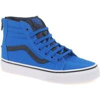 Vans Sk8 Hi Zip Youth Imperial Blue Trainers boys\'s Children\'s Shoes (High-top Trainers) in blue