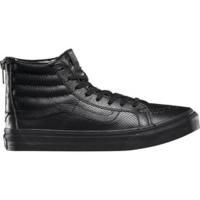 vans sk8 hi slim zip perf leather all black