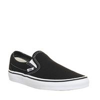 vans classic slip on shoes black white