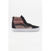 vans sk8 hi reissue woven zip trainers black