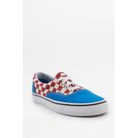 Vans Era Blue and Red Checkerboard Trainers, SKY