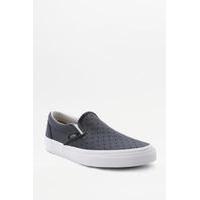 vans black perforated slip on trainers black