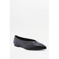 Vagabond Kaitlin Black Leather Flat Shoes, BLACK