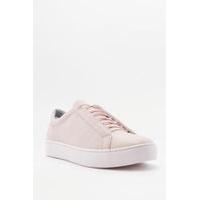 vagabond zoe pink leather lace up trainers pink