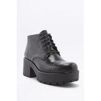 vagabond dioon lace up chunky black leather ankle boots black