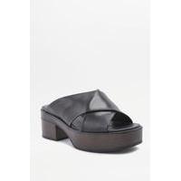 Vagabond Noor Black Leather Platform Sandals, BLACK