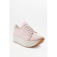 Vagabond Casey Pink Satin Flatform Trainers, PINK