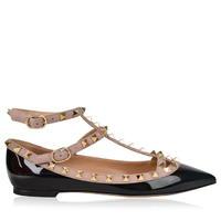 VALENTINO Rockstud Patent Flat Shoes