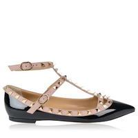 VALENTINO Rockstud Patent Flat Shoes