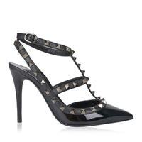 valentino rockstud 100 noir ankle strap heels