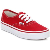 Vans Kids Red/True White Authentic Canvas Trainers men\'s Shoes (Trainers) in red