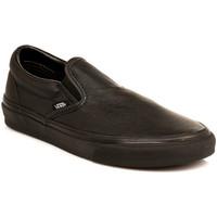 Vans Mens Womens Black Classic Slip On Leather Trainers men\'s Slip-ons (Shoes) in black