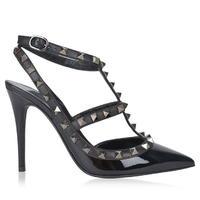 VALENTINO Rockstud 100 Noir Ankle Strap Heels