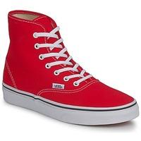 vans authentic hi womens shoes high top trainers in red